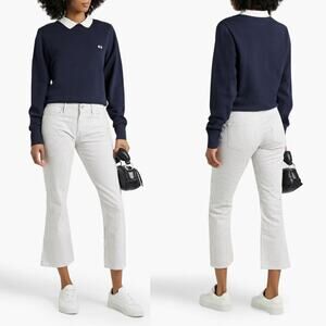 FRAME LE CROP MINI BOOT PINSTRIPE‎ JEANS IN COBALT MULTI NWT WOMEN'S SIZE 25